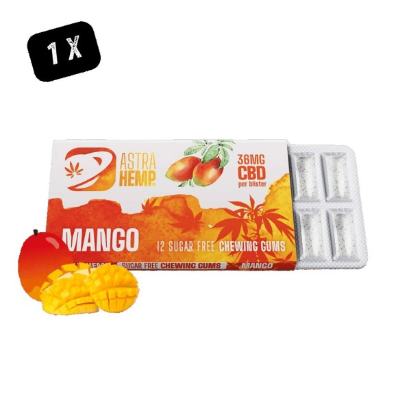 Chewing Gum CBD Astra Hemp Mango 36mg - Pack 12 pièces