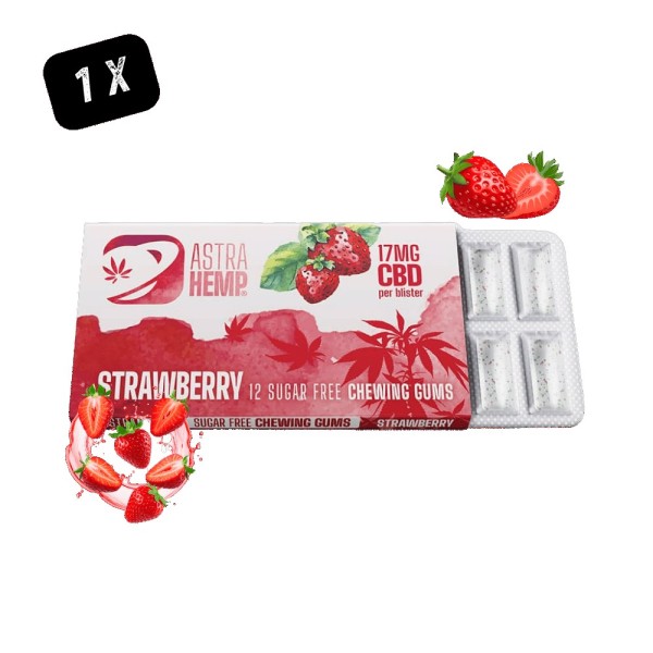 Chewing Gum Astra Hemp CBD 17mg Fraise - Pack 12 Pièces