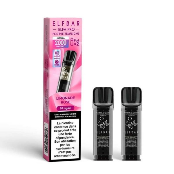 Pod pre-rempli Limonade Rose 2ml Elfa Pro - ElfBar (pack de 2)